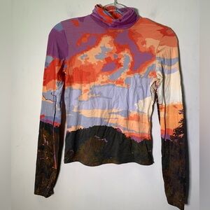 The Kit. Colorful Abstract Print Women's Top size S